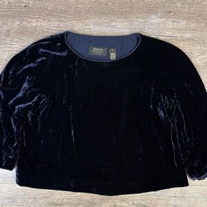 Dana Buchman Petite Deep Plum Crushed Velvet Silk Blend Top – Size 8P